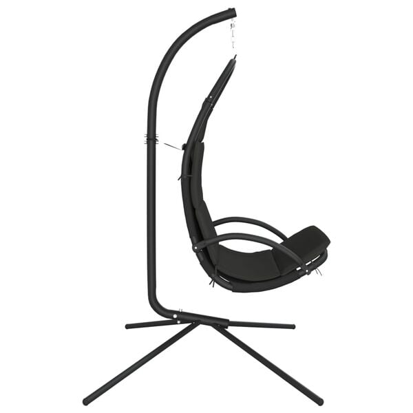 vidaXL Garden Swing Chair with Cushion Dark Grey Oxford Fabric&Steel