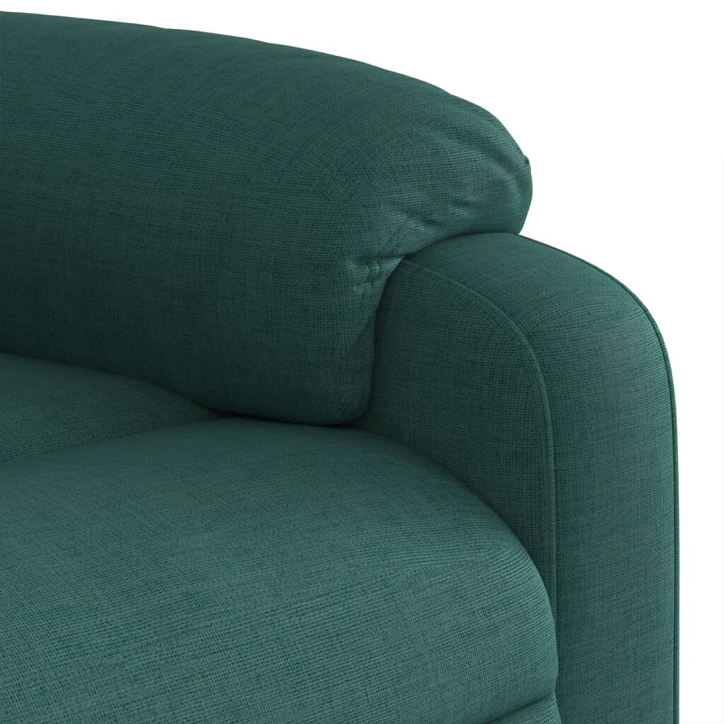 vidaXL Electric Massage Recliner Chair Dark Green Fabric