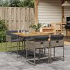 vidaXL 5 Piece Garden Dining Set with Cushions Grey Poly Rattan