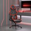 vidaXL Gaming Chair with Footrest Black and Red Faux Leather