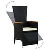 vidaXL 7 Piece Outdoor Dining Set Poly Rattan Acacia Wood Black