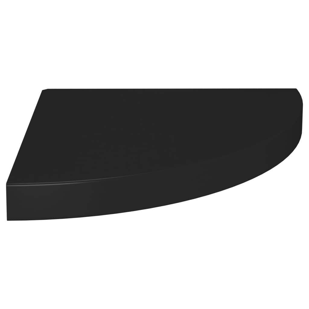 vidaXL Floating Corner Shelf Black 35x35x3.8 cm MDF