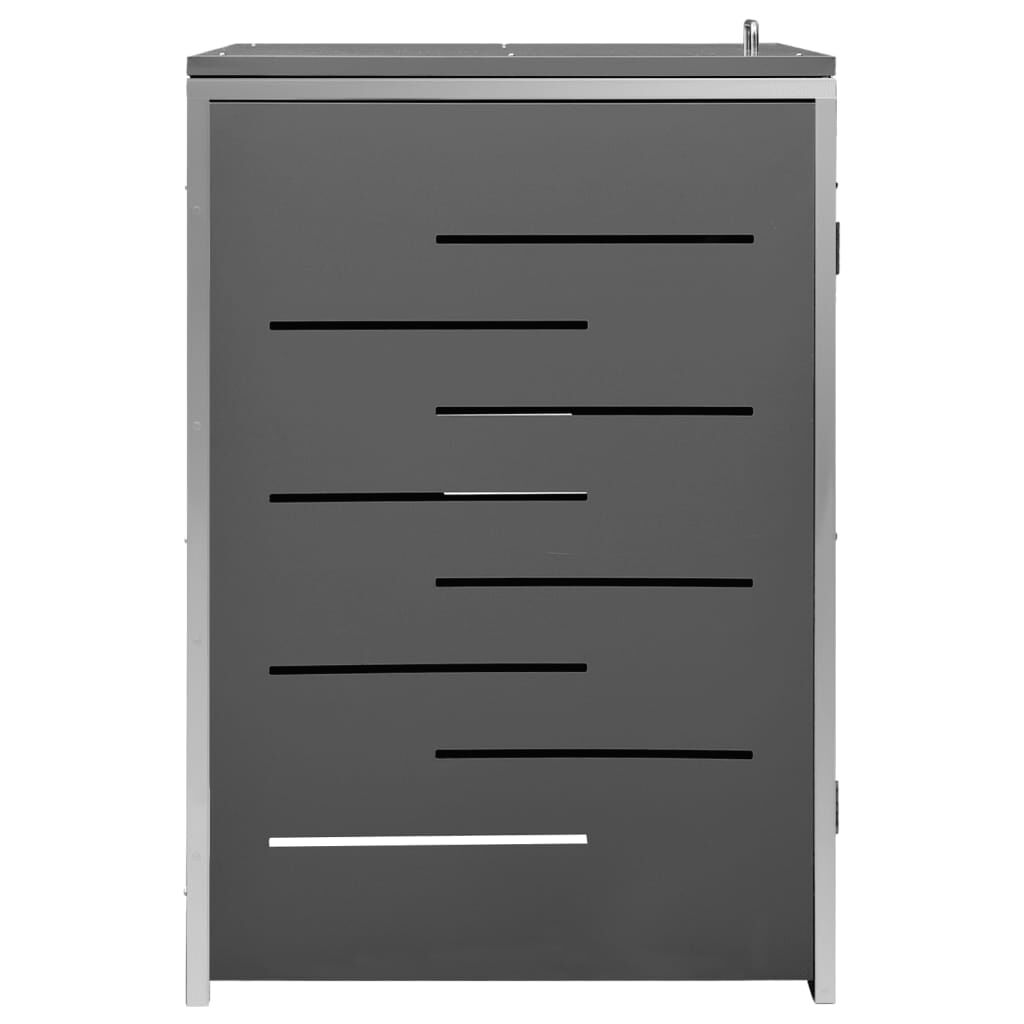 vidaXL Single Wheelie Bin Shed 69x77.5x112.5 cm Stainless Steel