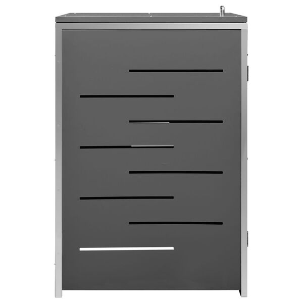 vidaXL Single Wheelie Bin Shed 69x77.5x112.5 cm Stainless Steel