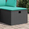 vidaXL Garden Stool with Cushion Black 55x55x37 cm Poly Rattan