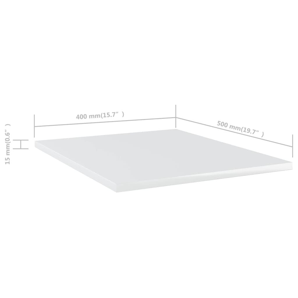 vidaXL Bookshelf Boards 8 pcs High Gloss White 40x50x1.5 cm Engineered Wood