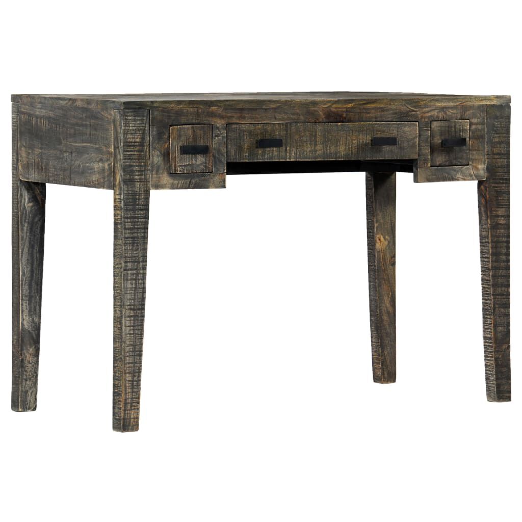 vidaXL Desk Black 110x50x75 cm Solid Mango Wood