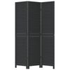 vidaXL Room Divider 3 Panels Black Solid Wood Paulownia