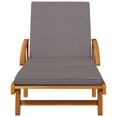 vidaXL Sun Lounger with Cushion and Table Solid Wood Acacia