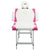 vidaXL 4-Zone Foldable Massage Table Aluminium White and Pink