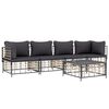 vidaXL 5 Piece Garden Lounge Set with Cushions Anthracite Poly Rattan