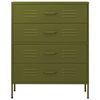 vidaXL Chest of Drawers Olive Green 80x35x101.5 cm Steel