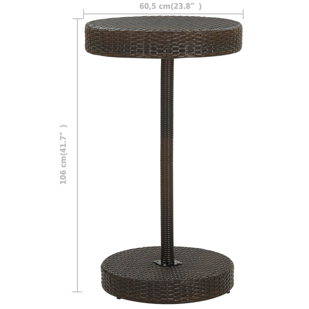vidaXL 3 Piece Garden Bar Set with Cushions Poly Rattan Brown
