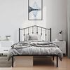 vidaXL Metal Bed Frame without Mattress with Headboard Black 100x200cm