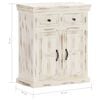 vidaXL Sideboard White 65x30x75 cm Solid Mango Wood