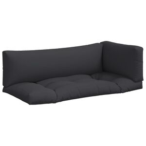 vidaXL Pallet Cushions 3 pcs Black Fabric