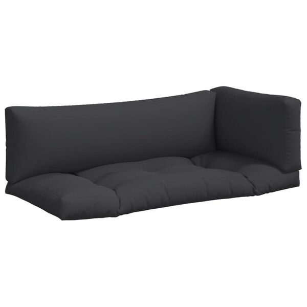 vidaXL Pallet Cushions 3 pcs Black Fabric