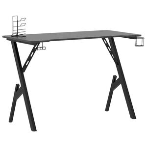 vidaXL Gaming Desk with Y Shape Legs Black 110x60x75 cm