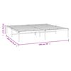 vidaXL Metal Bed Frame without Mattress White 193x203cm