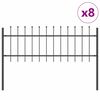 vidaXL Garden Fence 8 pcs Grey 13.6 x 0.6 m Powder-coated Steel