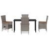 vidaXL Garden Dining Set with Cushion 5 pcs Grey Powder-Coated Steel