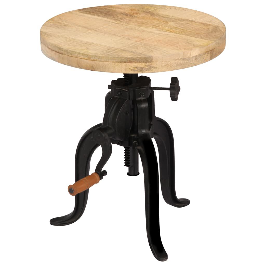 vidaXL Side Table 45x (45-62) cm Solid Mango Wood and Cast Iron