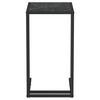 vidaXL Computer Side Table Black Marble 50x35x65 cm Tempered Glass
