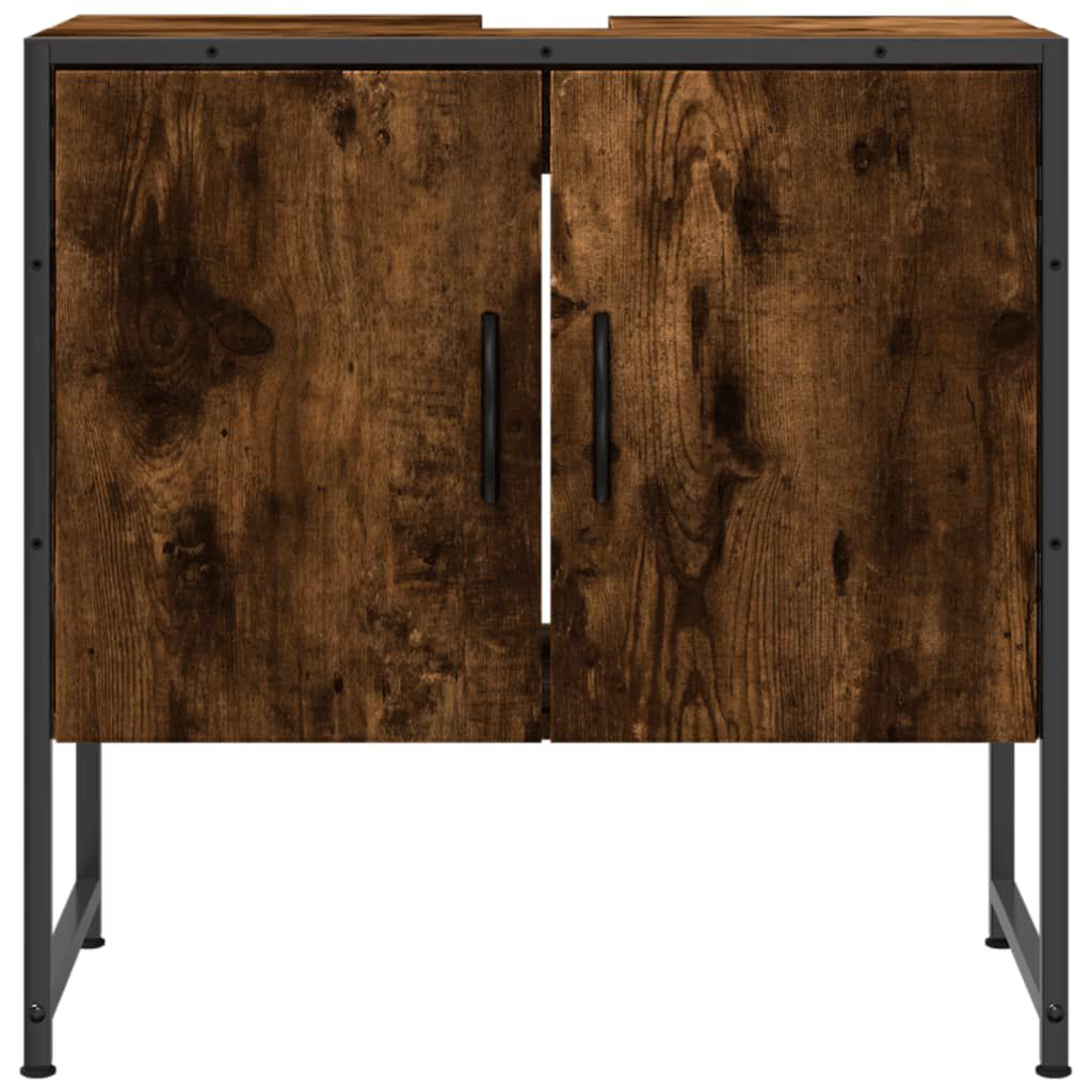 vidaXL Bathroom Sink Cabinet Smoked Oak 60x33x60 cm Engineered Wood