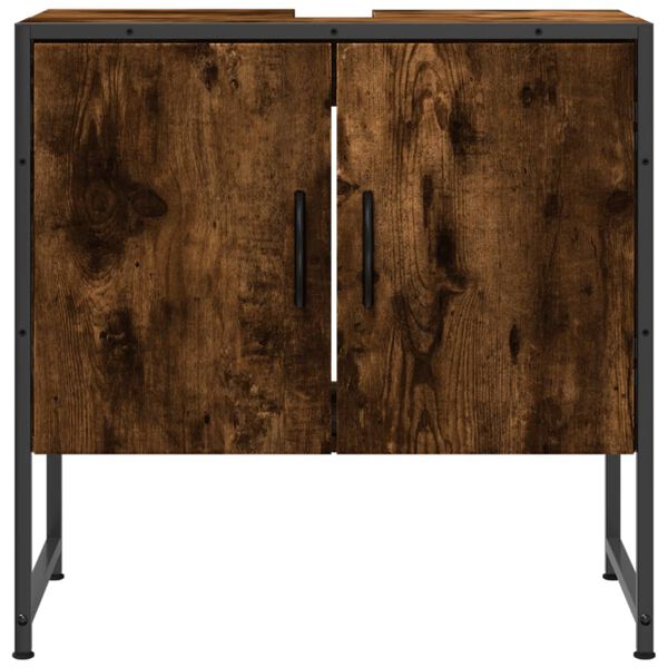 vidaXL Bathroom Sink Cabinet Smoked Oak 60x33x60 cm Engineered Wood
