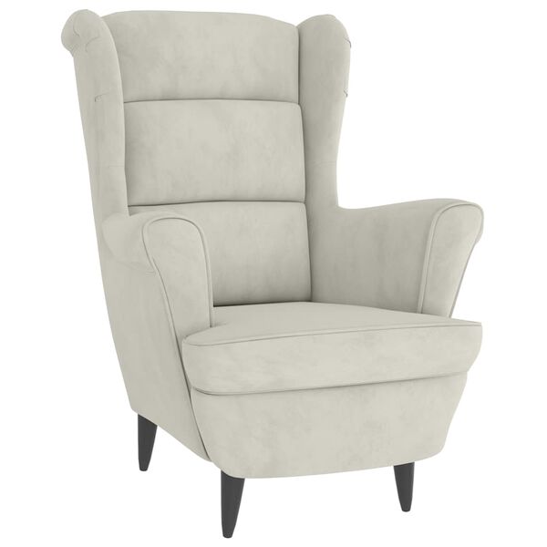 vidaXL Armchair Cream White Velvet