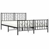 vidaXL Metal Bed Frame without Mattress with Footboard Black 150x200cm