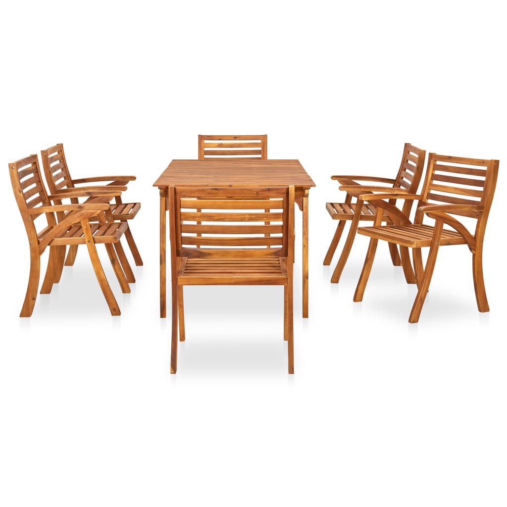 vidaXL 7 Piece Garden Dining Set Solid Acacia Wood