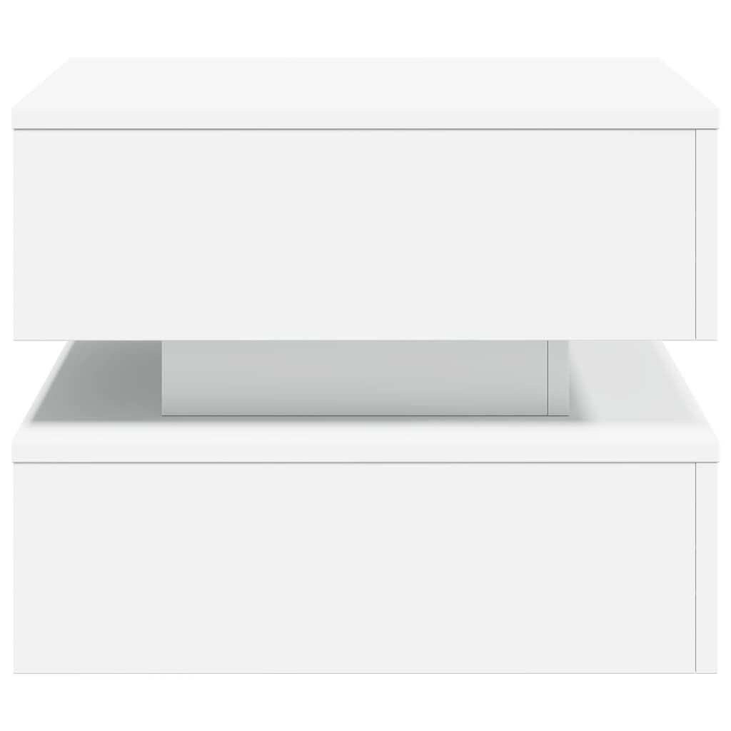 vidaXL Coffee Table with LED Lights White 50x50x40 cm