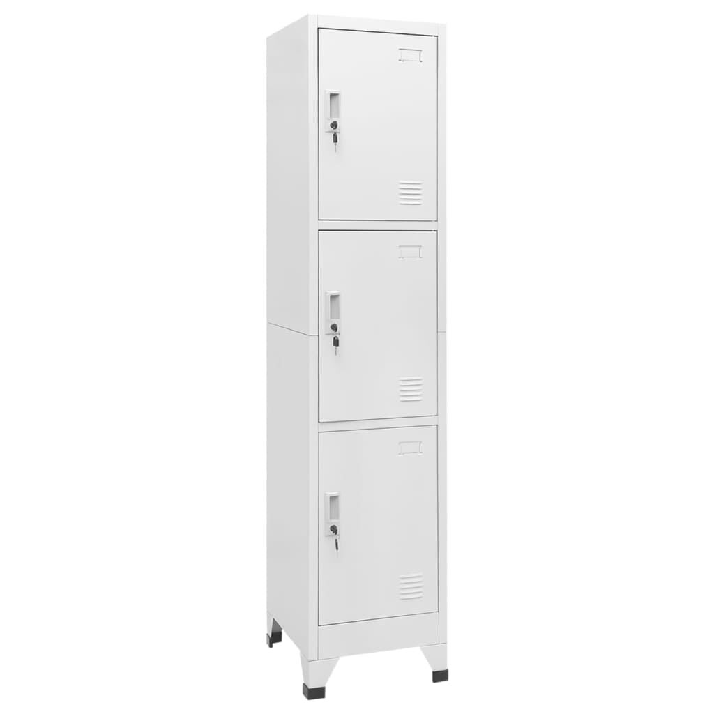 vidaXL Locker Cabinet with 3 Compartments 38x45x180 cm