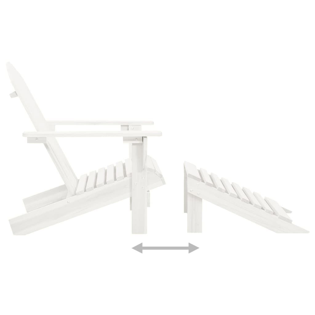 vidaXL Garden Chair with Ottoman Wood White