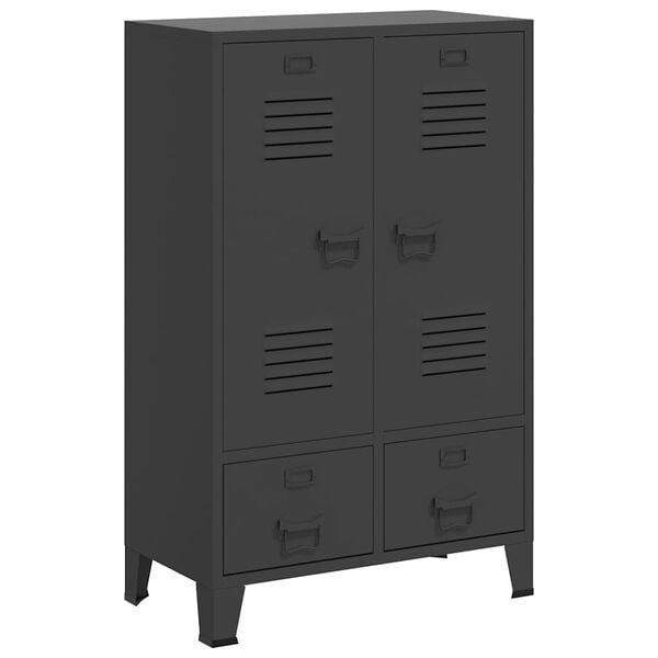 vidaXL Industrial Wardrobe Anthracite 67x35x107 cm Steel