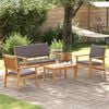 vidaXL Garden Sofa Set 4 pcs Brown 120 x 65.5 x 79 cm