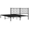 vidaXL Metal Bed Frame without Mattress with Headboard Black 150x200cm