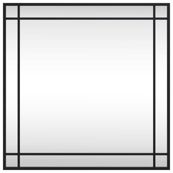 vidaXL Wall Mirror Black 60x60 cm Square Iron