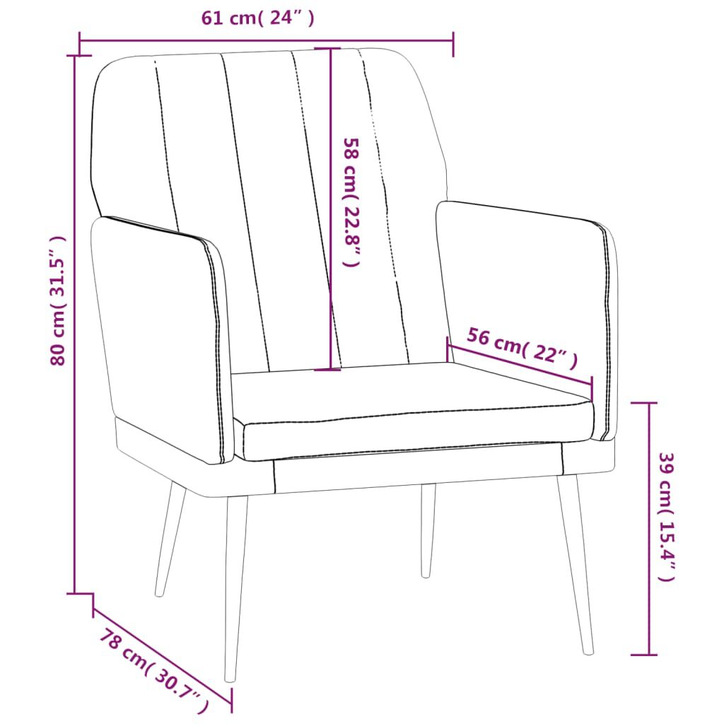vidaXL Armchair Black 61x78x80 cm Faux Leather