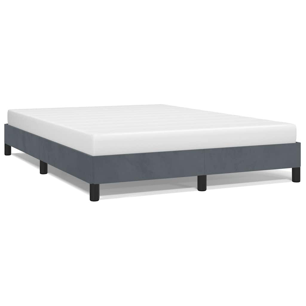 vidaXL Bed Frame without Mattress Dark Grey 137x187 cm Double Velvet