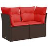 vidaXL Garden Sofa with Cushion Brown 124 x 62 x 69cm Poly Rattan