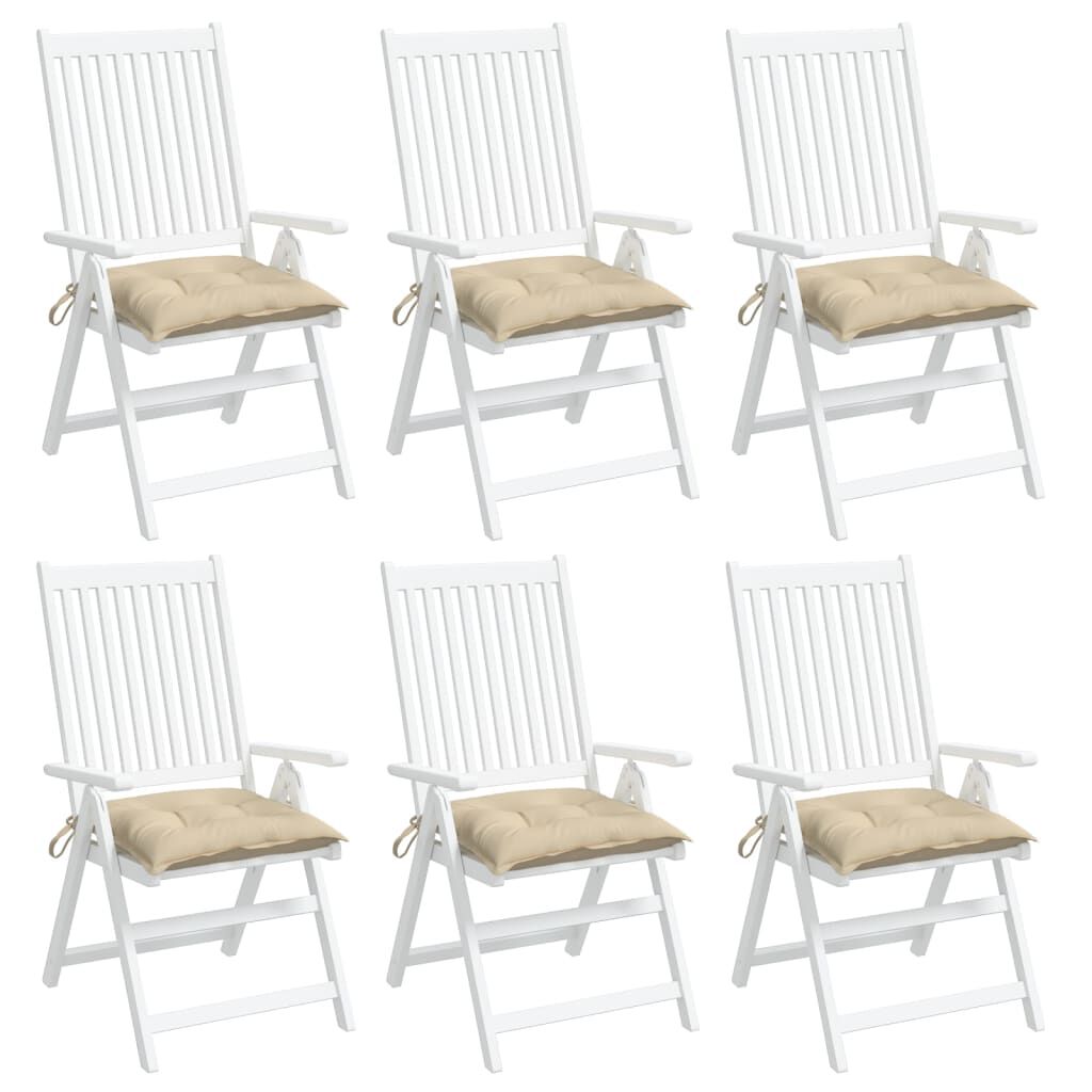 vidaXL Chair Cushions 6 pcs Beige 50x50x7 cm Oxford Fabric