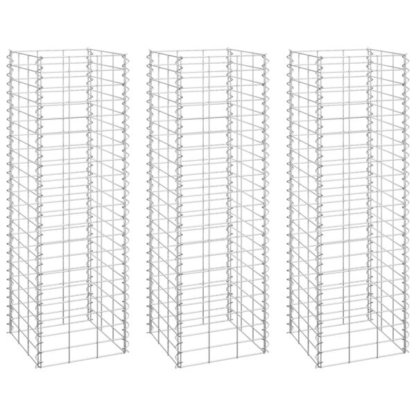 vidaXL Gabion Raised Beds 3 pcs 30x30x100 cm Iron