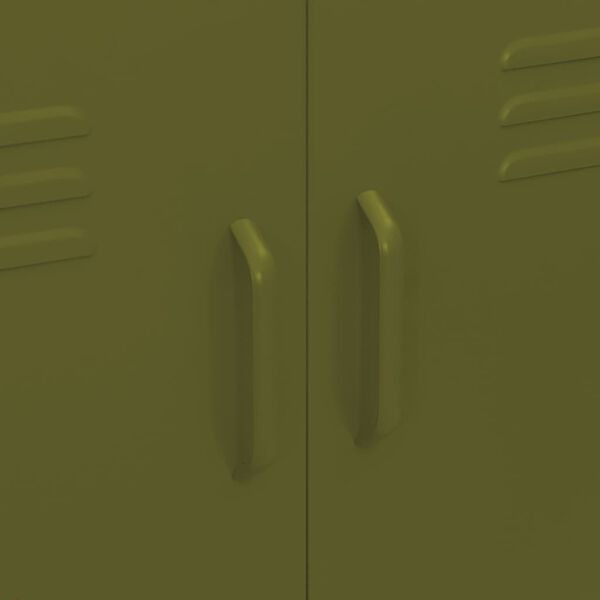 vidaXL Storage Cabinet Olive Green 80x35x101.5 cm Steel