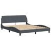 vidaXL Bed Frame "Dover" Dark Grey 152x203 cm Queen Velvet
