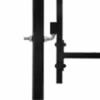 vidaXL Fence Gate Double Door with Spike Top Steel 3x1.25 m Black