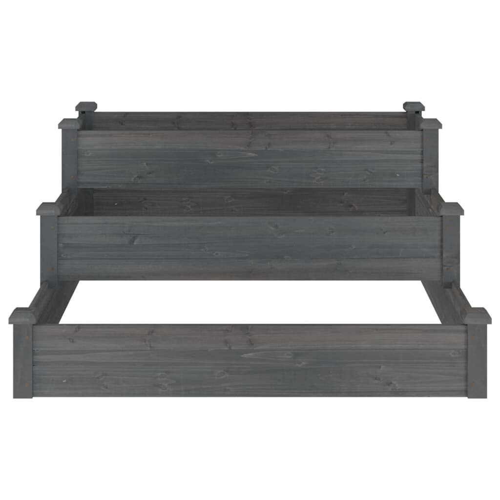 vidaXL Garden Raised Bed Grey 120x120x56 cm Solid Wood Fir
