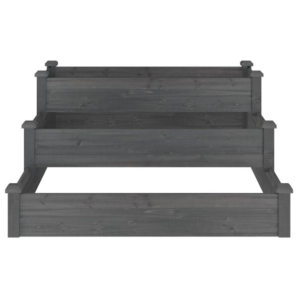 vidaXL Garden Raised Bed Grey 120x120x56 cm Solid Wood Fir
