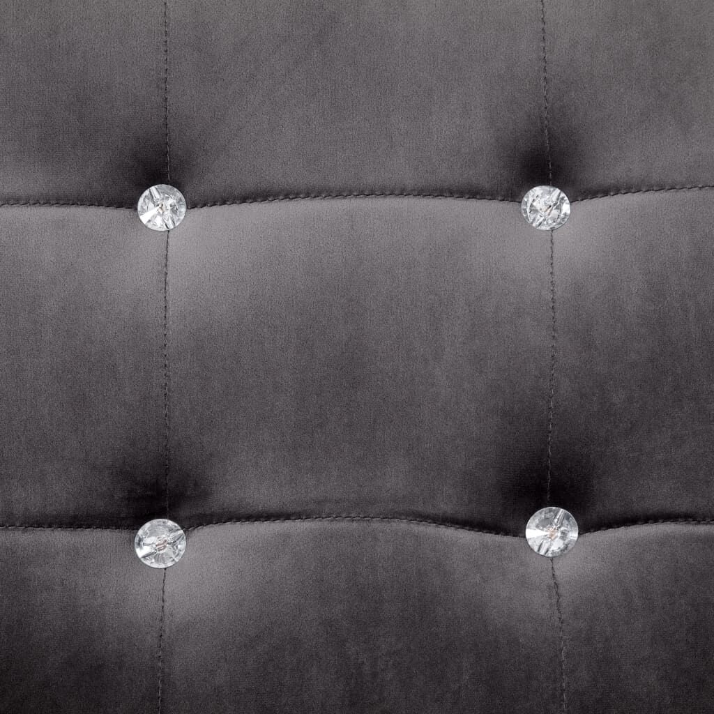 vidaXL 2-Seater Sofa with Armrests Dark grey Chrome and Velvet